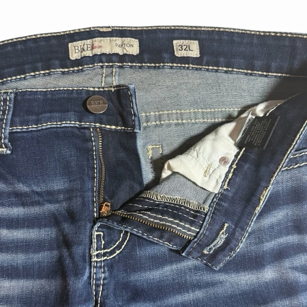 BKE Denim Womens Jeans Size 32L Payton Bootcut Stretch Dark Wash